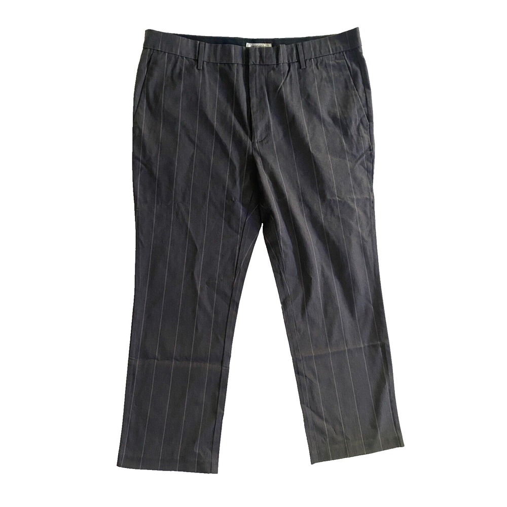 Goodthreads Gray Pinstripe Chino Pants Straight Fit Stretch Men's 38x28